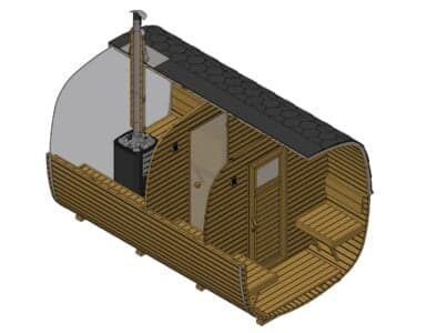 Sauna + dressing room + terrace